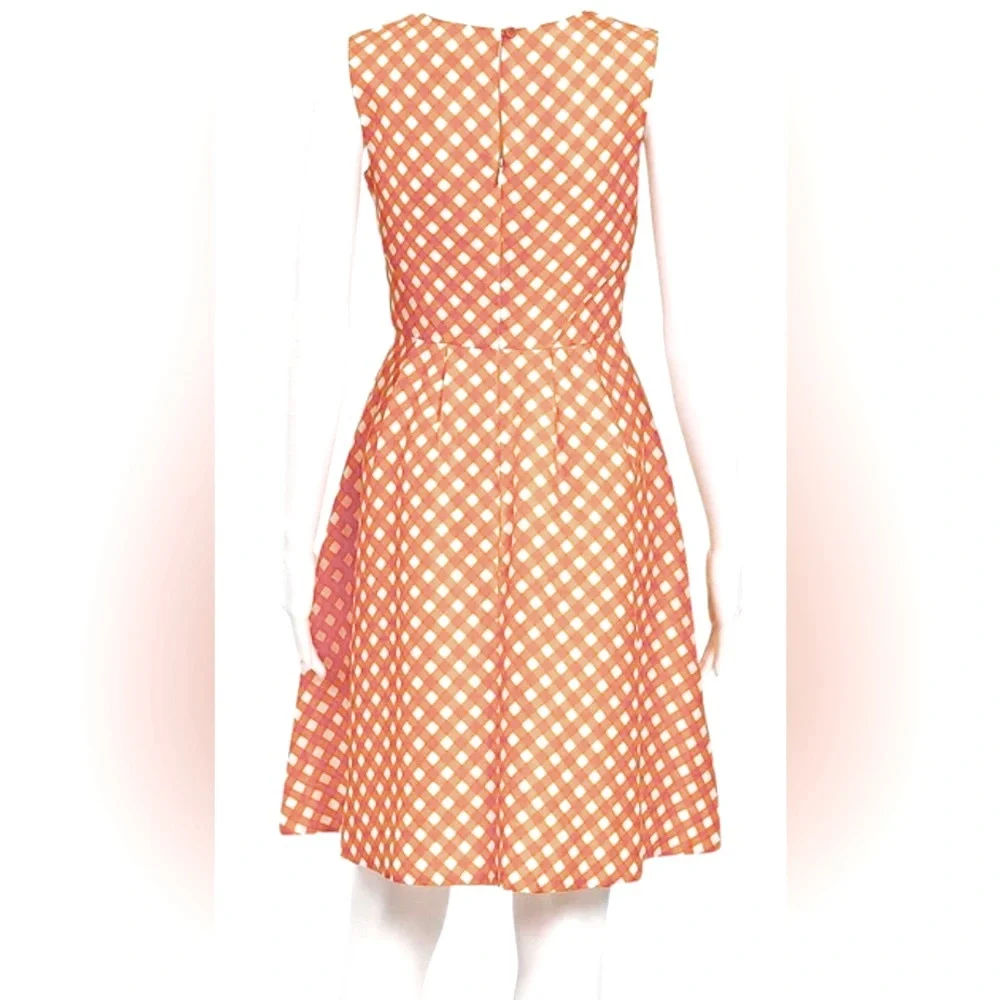 NWT Kate Spade Sleeveless Talulah Orange Gingham A-line Dress
